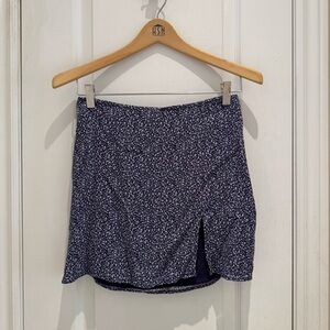 Aritzia Sunday Best Navy Blue Floral Mini Skirt